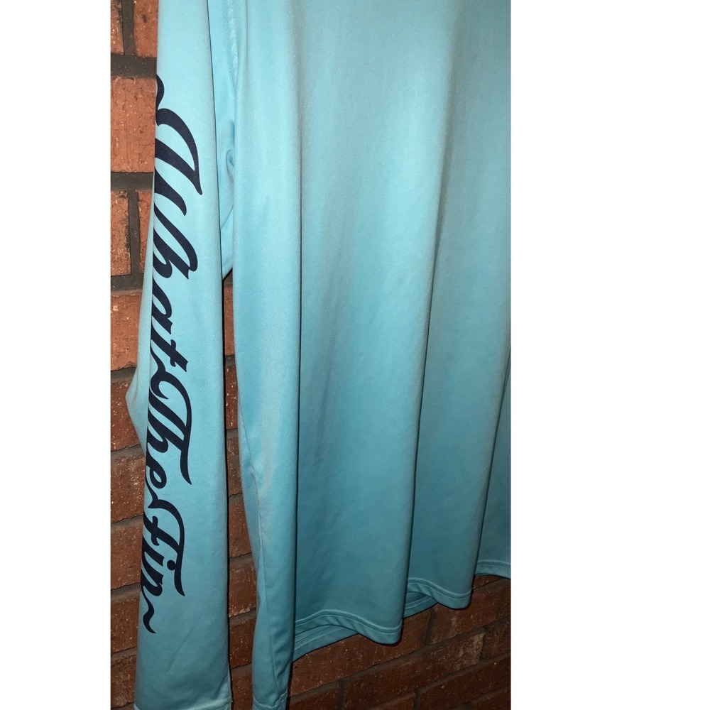 What The Fin Offshore Mens Light Blue Performance Fishing Shirt Long Sleeve M - Picture 2 of 4